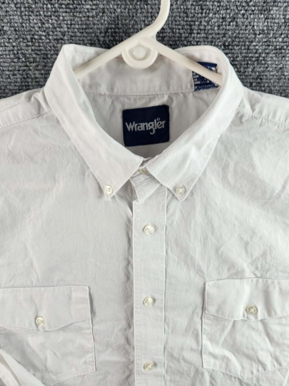 Wrangler Men Long Sleeve Button Up Shirt Woven Western White 2XL Regular Adult